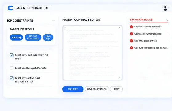 Prompt contract evaluation screen