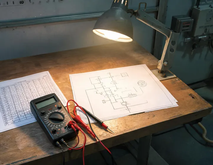 Klein Tools multimeter applications in a panel and controls workspace